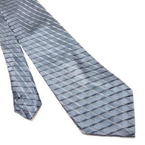 Ike Behar New York Silk Tie USA‎ Woven Gray Plaid